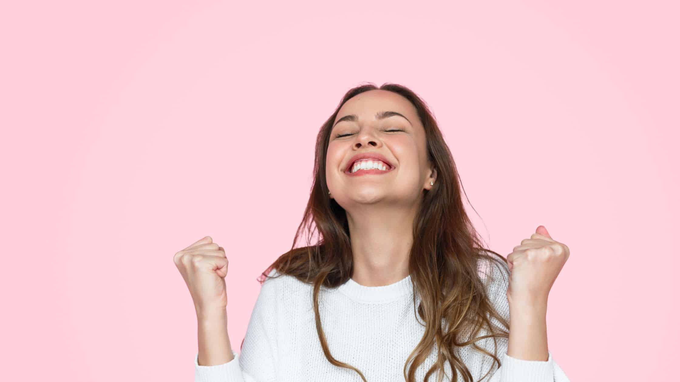woman excited