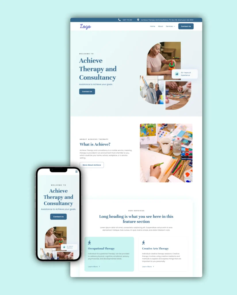 Occupational therapy redesign mockup 6